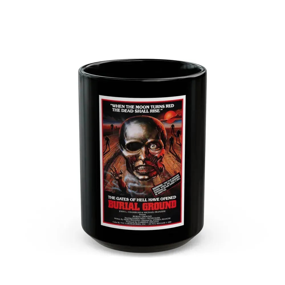 BURIAL GROUND 1981 Movie Poster - Black Coffee Mug 15oz - Go Mug Yourself