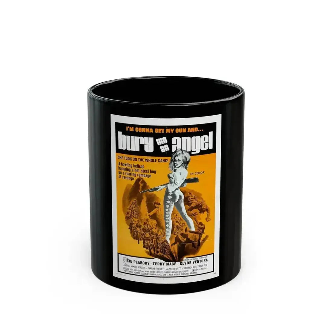 BURY ME AN ANGEL 1972 Movie Poster - Black Coffee Mug 11oz - Go Mug Yourself