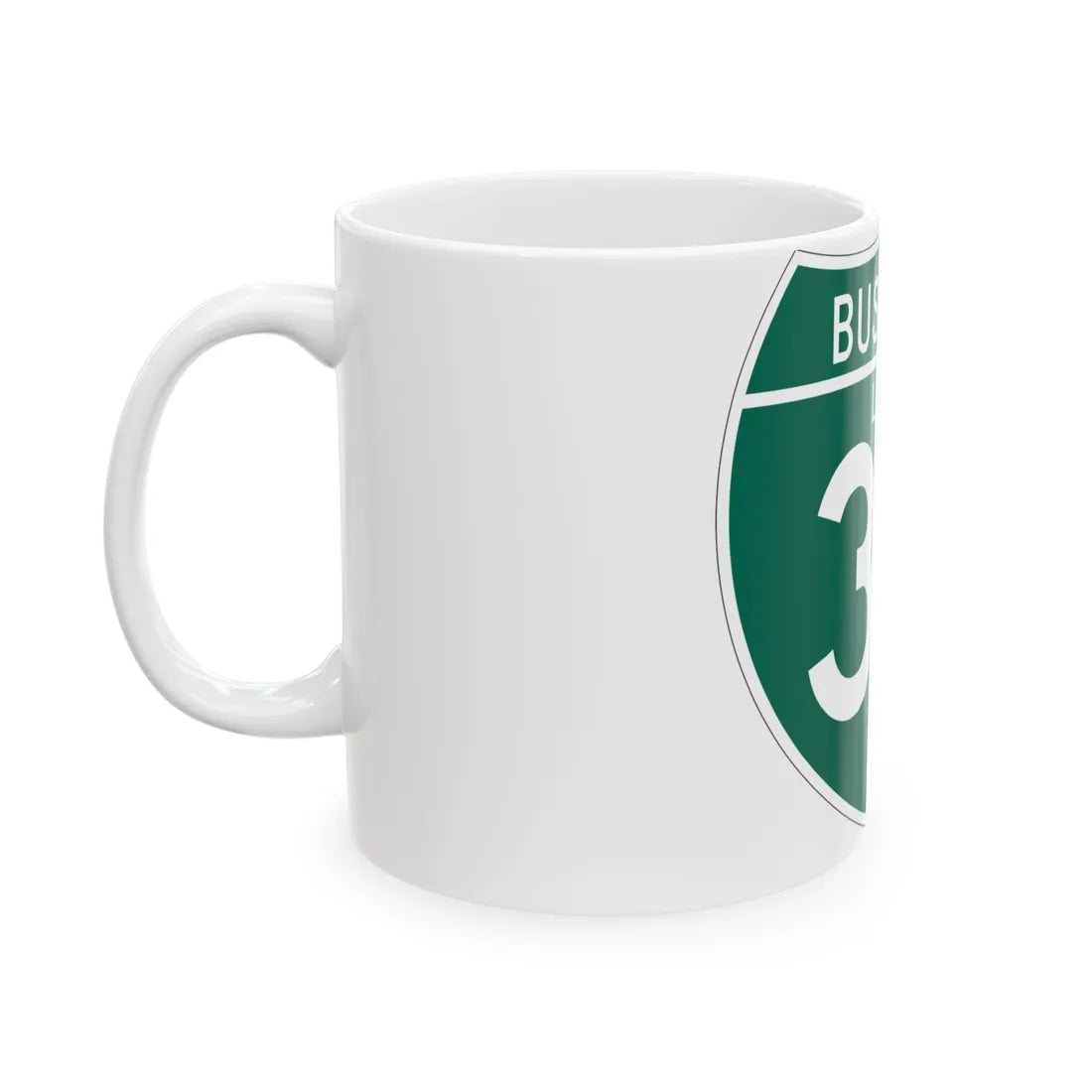 Business Interstate 35-E TX (Texas) (Road Sign) White Coffee Mug - Go Mug Yourself