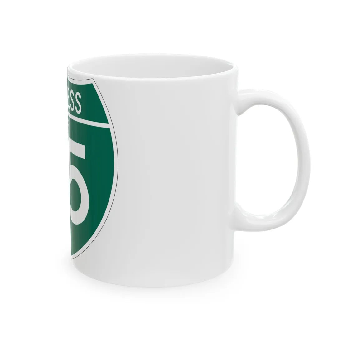 Business Interstate 35-V TX (Texas) (Road Sign) White Coffee Mug - Go Mug Yourself