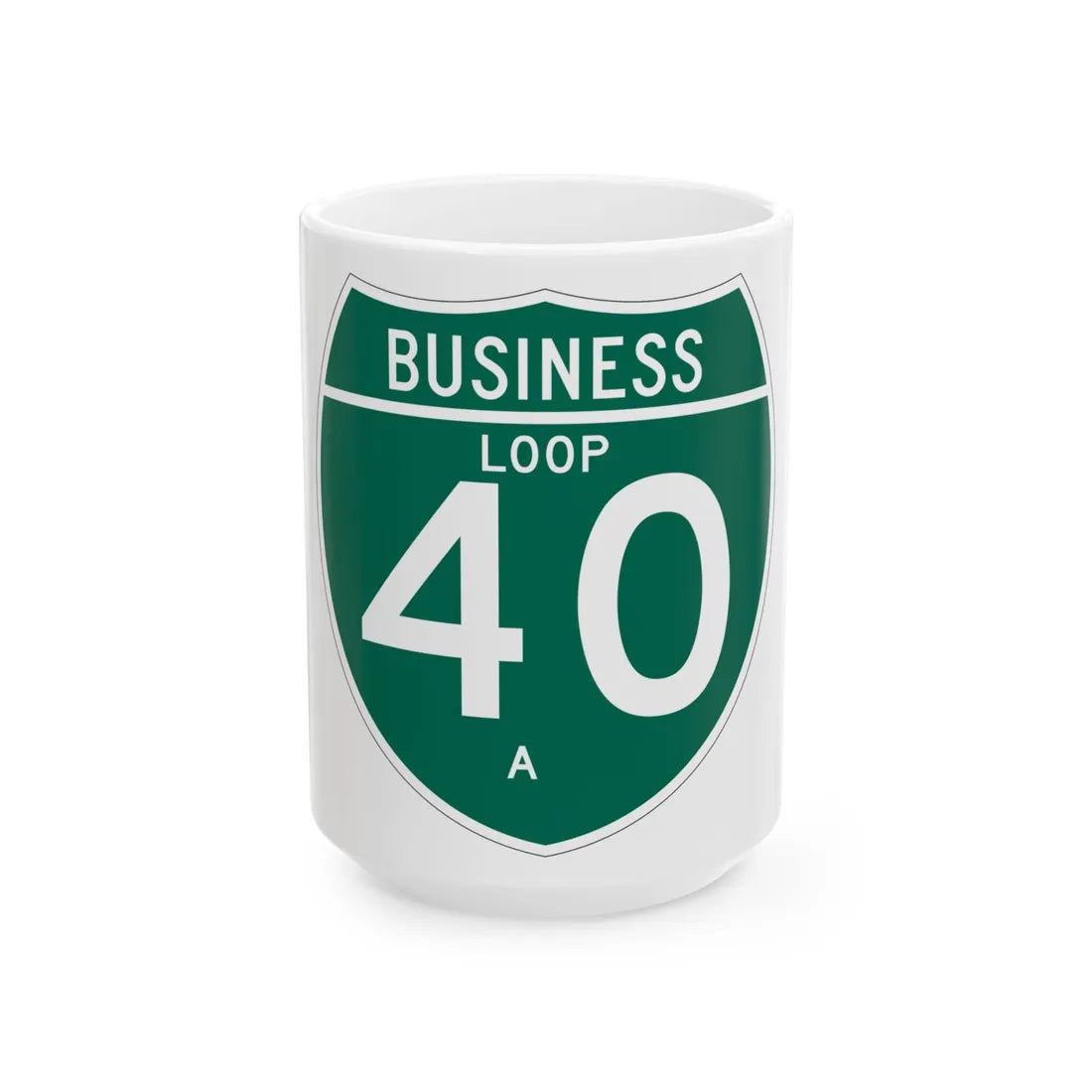 Business Interstate 40-A TX (Texas) (Road Sign) White Coffee Mug 15oz - Go Mug Yourself