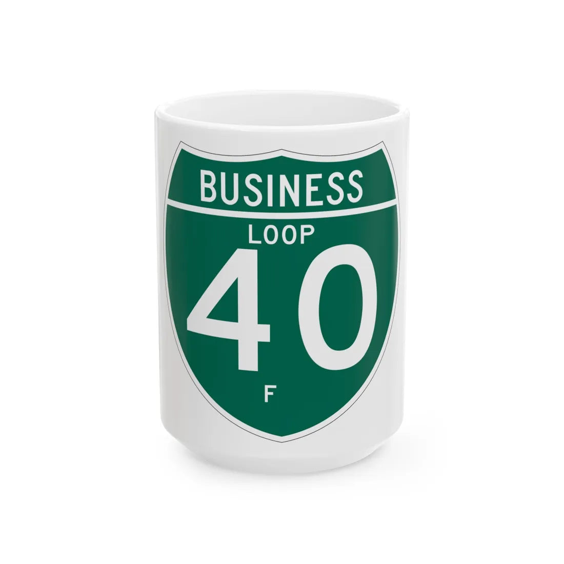 Business Interstate 40-F TX (Texas) (Road Sign) White Coffee Mug 15oz - Go Mug Yourself