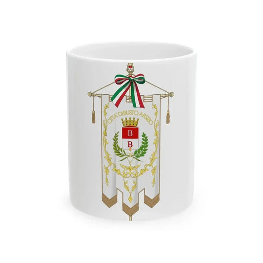 Busto Arsizio-Gonfalone (Italy) White Coffee Mug 11oz - Go Mug Yourself