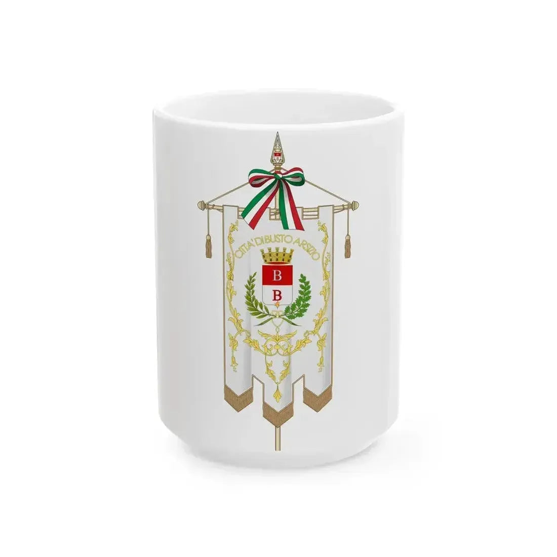 Busto Arsizio-Gonfalone (Italy) White Coffee Mug 15oz - Go Mug Yourself