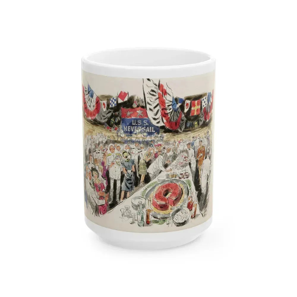 Buttering the Navy Brass, 1947 - White Coffee Mug 15oz - Go Mug Yourself