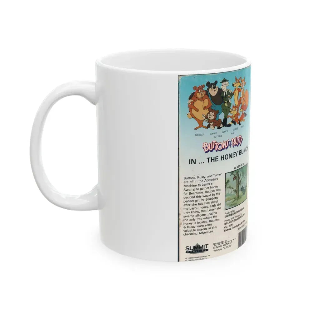 BUTTONS AND RUSTY IN THE HONEY BUNCH (VHS COVER) - White Coffee Mug - Go Mug Yourself