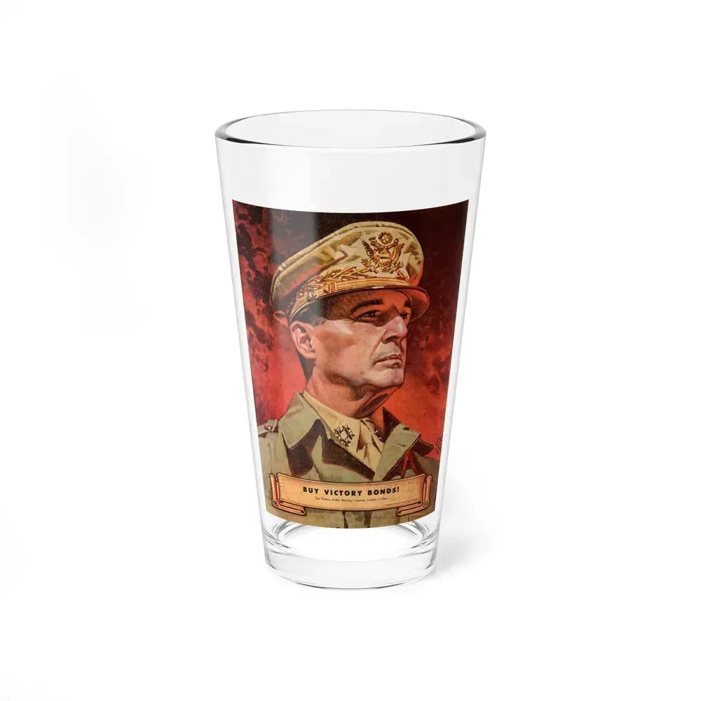 Buy Victory Bonds! Portrait of General MacArthur (1945) (Magazine Illustration) Pint Glass 16oz 16oz - Go Mug Yourself