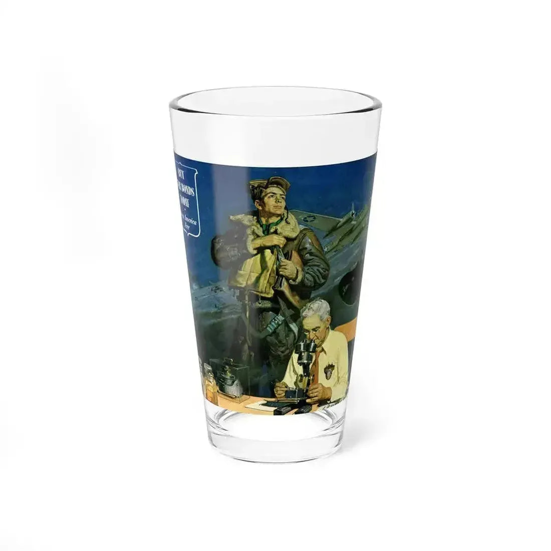 Buy War Bonds Today adv, 1944 (Magazine Illustration) Pint Glass 16oz 16oz - Go Mug Yourself
