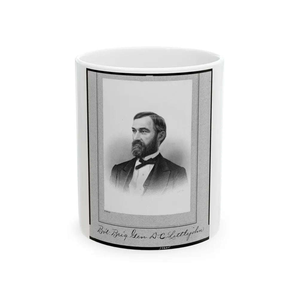 Bv't. Brig. Gen. D.C. Littlejohn, Head-And-Shoulders Portrait, Facing Left (U.S. Civil War) White Coffee Mug-11oz-Go Mug Yourself