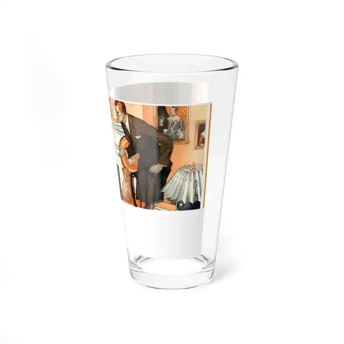 By the Fire, 1934 (Magazine Illustration) Pint Glass 16oz - Go Mug Yourself