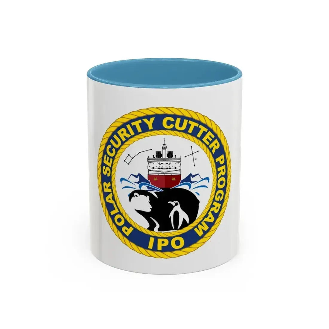 C2495 Polar Security Cutter Program IPO (U.S. Coast Guard) Accent Coffee Mug 11oz Light Blue - Go Mug Yourself