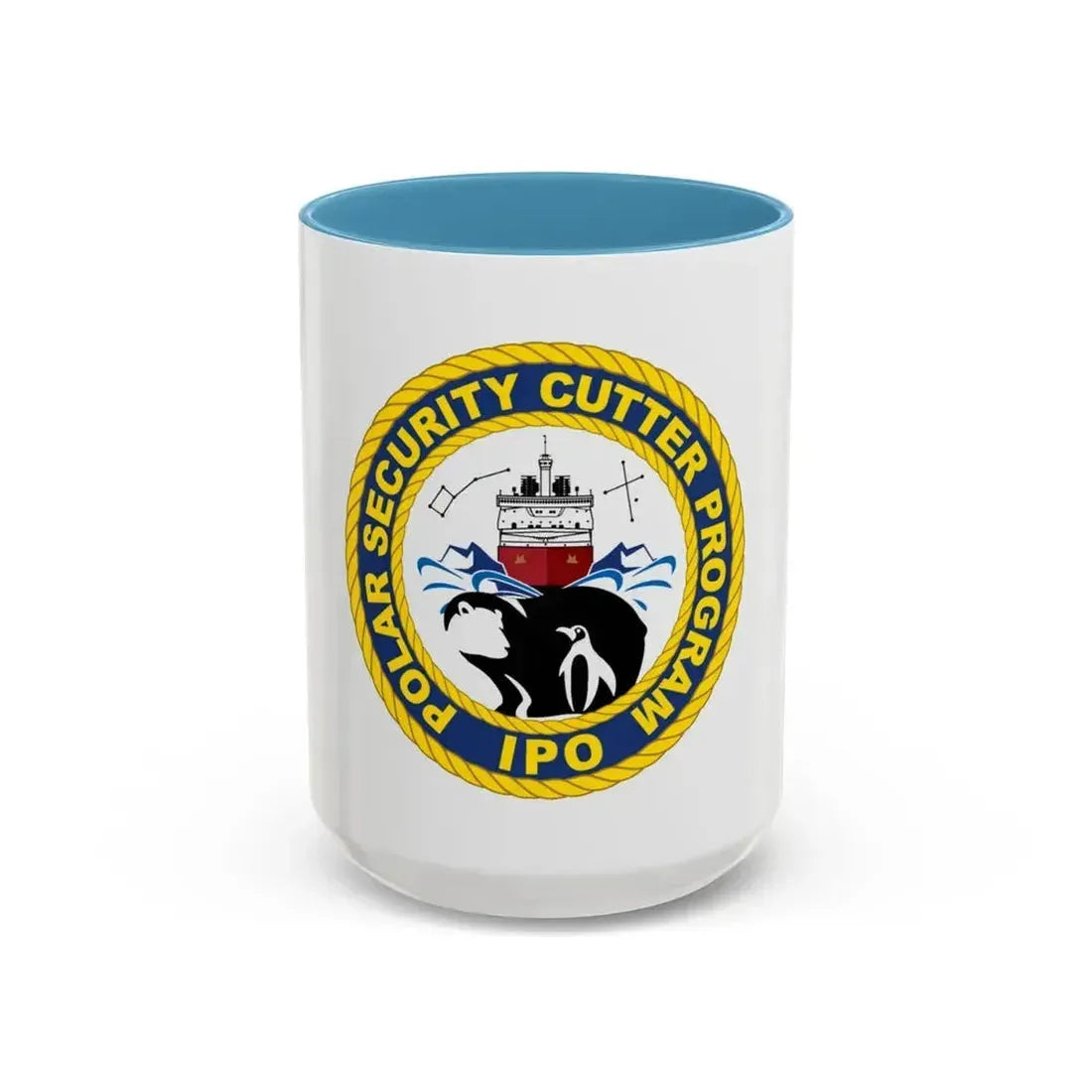 C2495 Polar Security Cutter Program IPO (U.S. Coast Guard) Accent Coffee Mug 15oz Light Blue - Go Mug Yourself