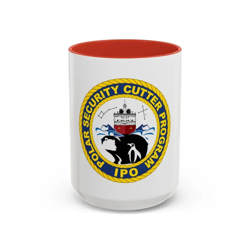 C2495 Polar Security Cutter Program IPO (U.S. Coast Guard) Accent Coffee Mug 15oz Red - Go Mug Yourself