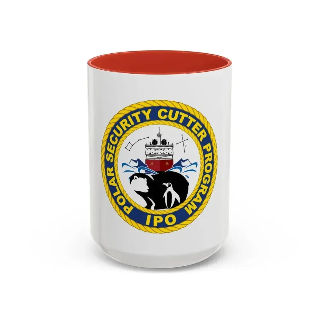 C2495 Polar Security Cutter Program IPO (U.S. Coast Guard) Accent Coffee Mug 15oz Red - Go Mug Yourself