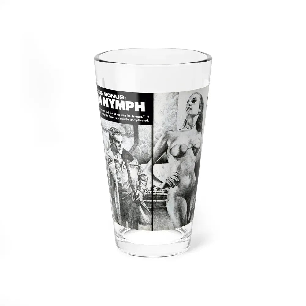Cabin Nymph, Bluebook for Men, March 1972 (Magazine Illustration) Pint Glass 16oz 16oz - Go Mug Yourself
