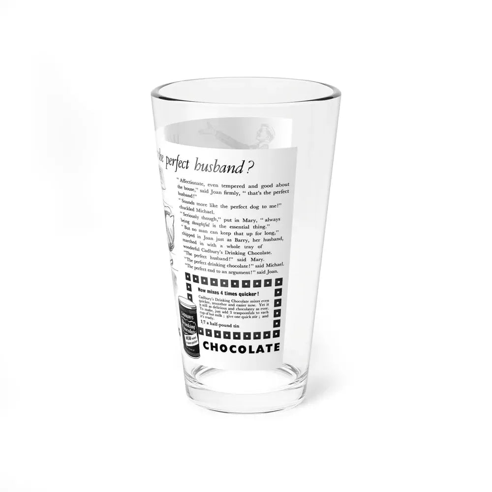 Cadbury's Drinking Chocolate advertisement (1), 1954 (Magazine Illustration) Pint Glass 16oz - Go Mug Yourself
