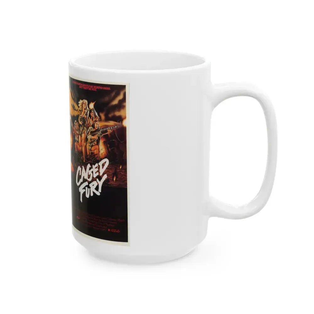 CAGED FURY (VHS COVER) - White Coffee Mug - Go Mug Yourself