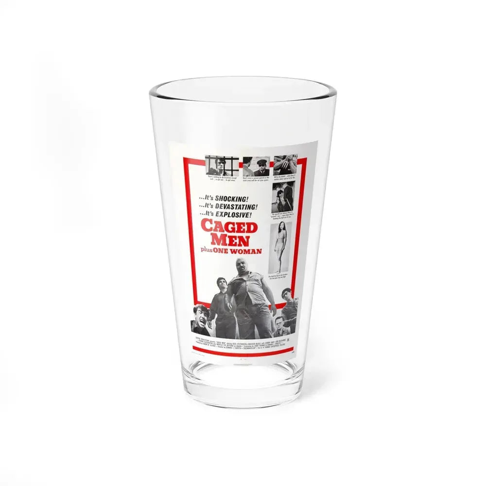 CAGED MEN PLUS ONE WOMAN 1971 Movie Poster - Pint Glass 16oz 16oz - Go Mug Yourself