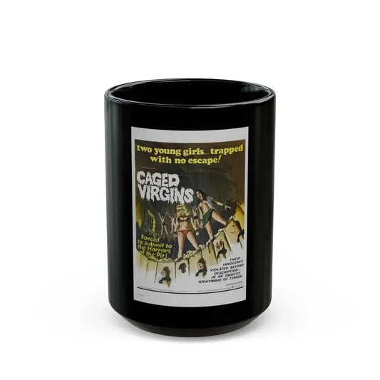 CAGED VIRGINS 1972 Movie Poster - Black Coffee Mug 15oz - Go Mug Yourself