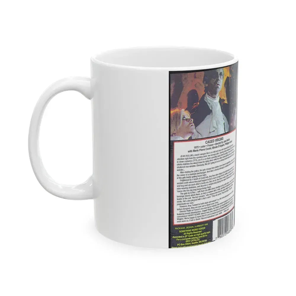CAGED VIRGINS (VHS COVER) - White Coffee Mug - Go Mug Yourself
