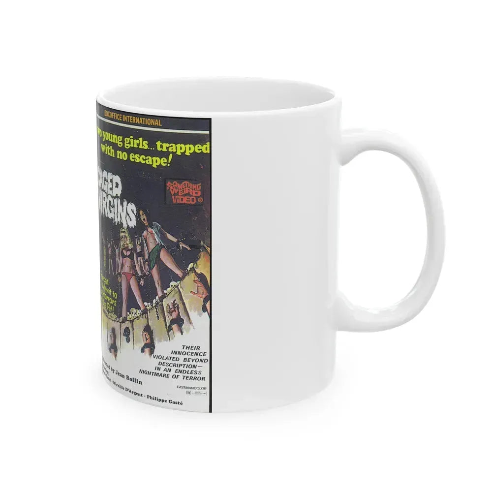 CAGED VIRGINS (VHS COVER) - White Coffee Mug - Go Mug Yourself