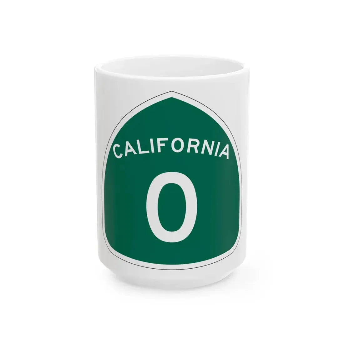 California 0 (California) (Road Sign) White Coffee Mug 15oz - Go Mug Yourself