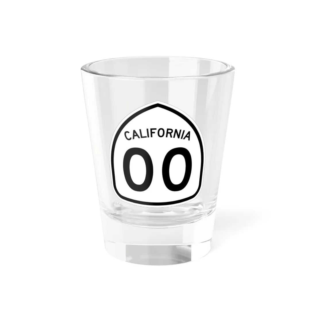 California 00 1957 template (California) (Road Sign) Shot Glass 1.5oz 1.5oz - Go Mug Yourself