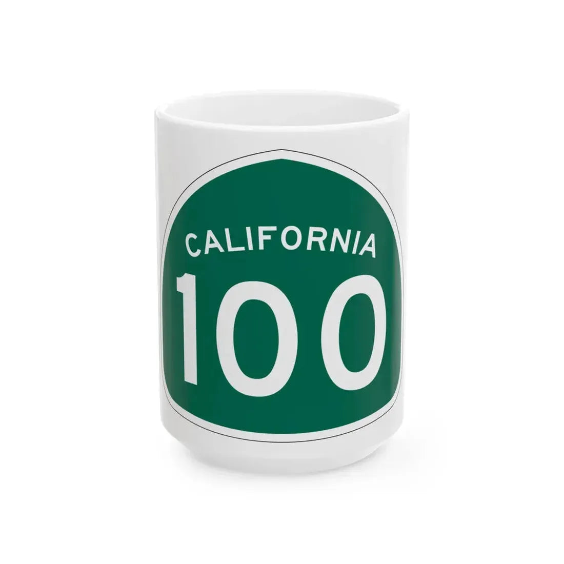 California 100 (California) (Road Sign) White Coffee Mug 15oz - Go Mug Yourself
