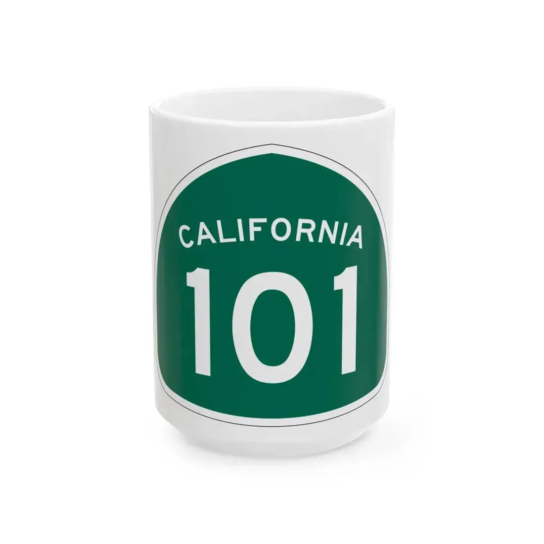California 101 (California) (Road Sign) White Coffee Mug 15oz - Go Mug Yourself