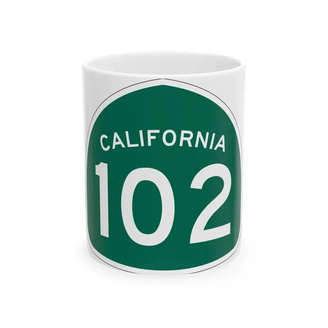 California 102 (California) (Road Sign) White Coffee Mug 11oz - Go Mug Yourself