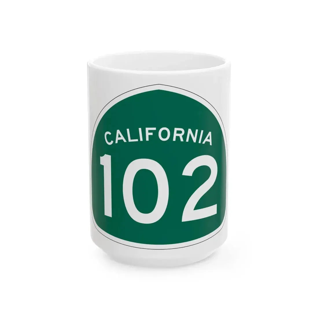 California 102 (California) (Road Sign) White Coffee Mug 15oz - Go Mug Yourself