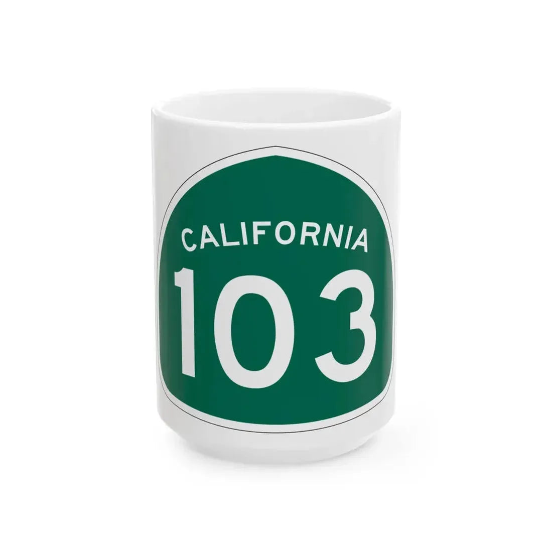 California 103 (California) (Road Sign) White Coffee Mug 15oz - Go Mug Yourself