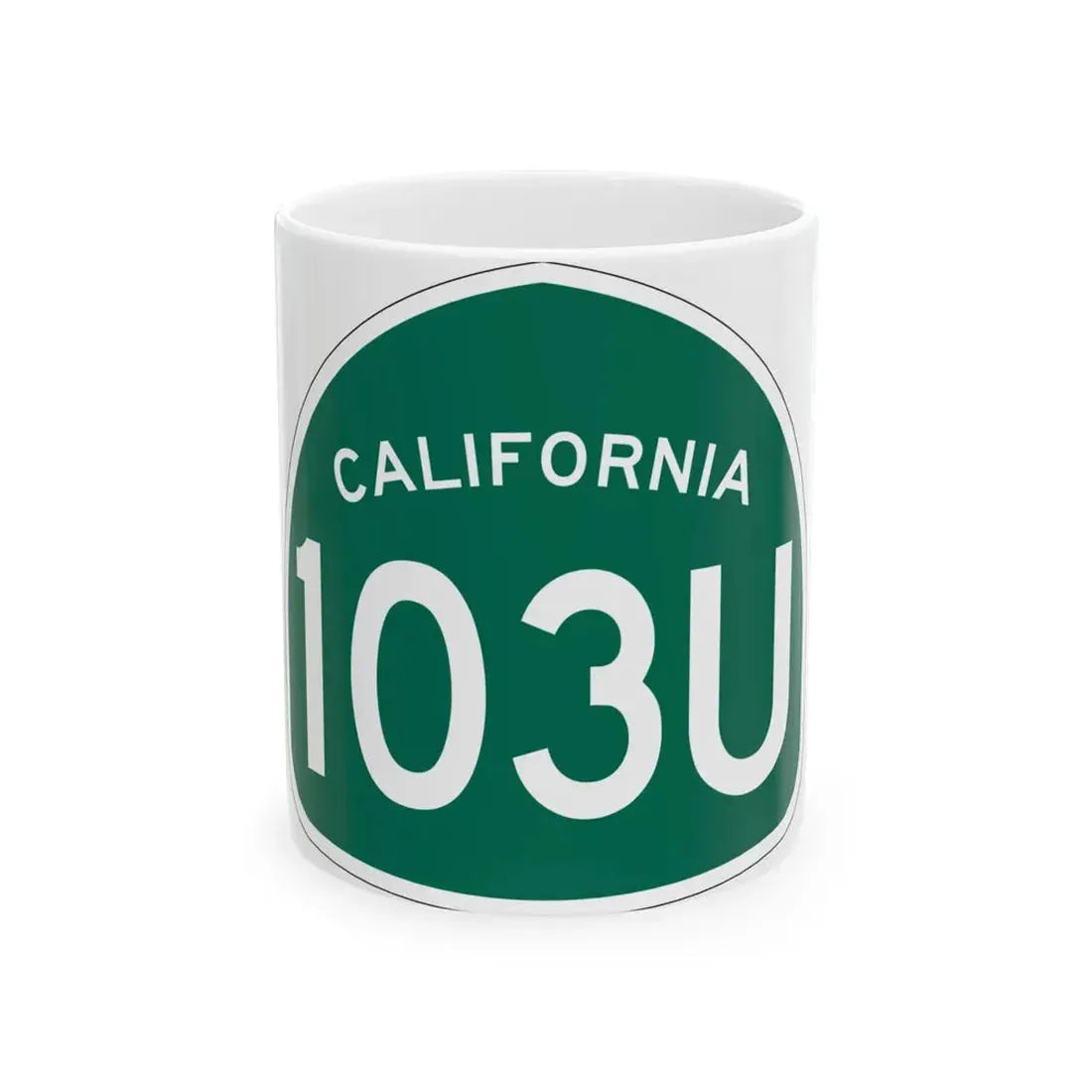 California 103U (California) (Road Sign) White Coffee Mug 11oz - Go Mug Yourself