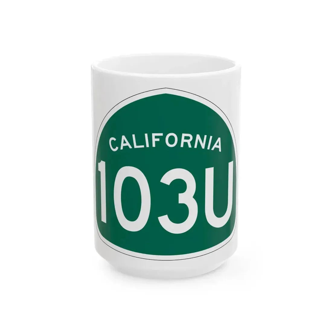 California 103U (California) (Road Sign) White Coffee Mug 15oz - Go Mug Yourself