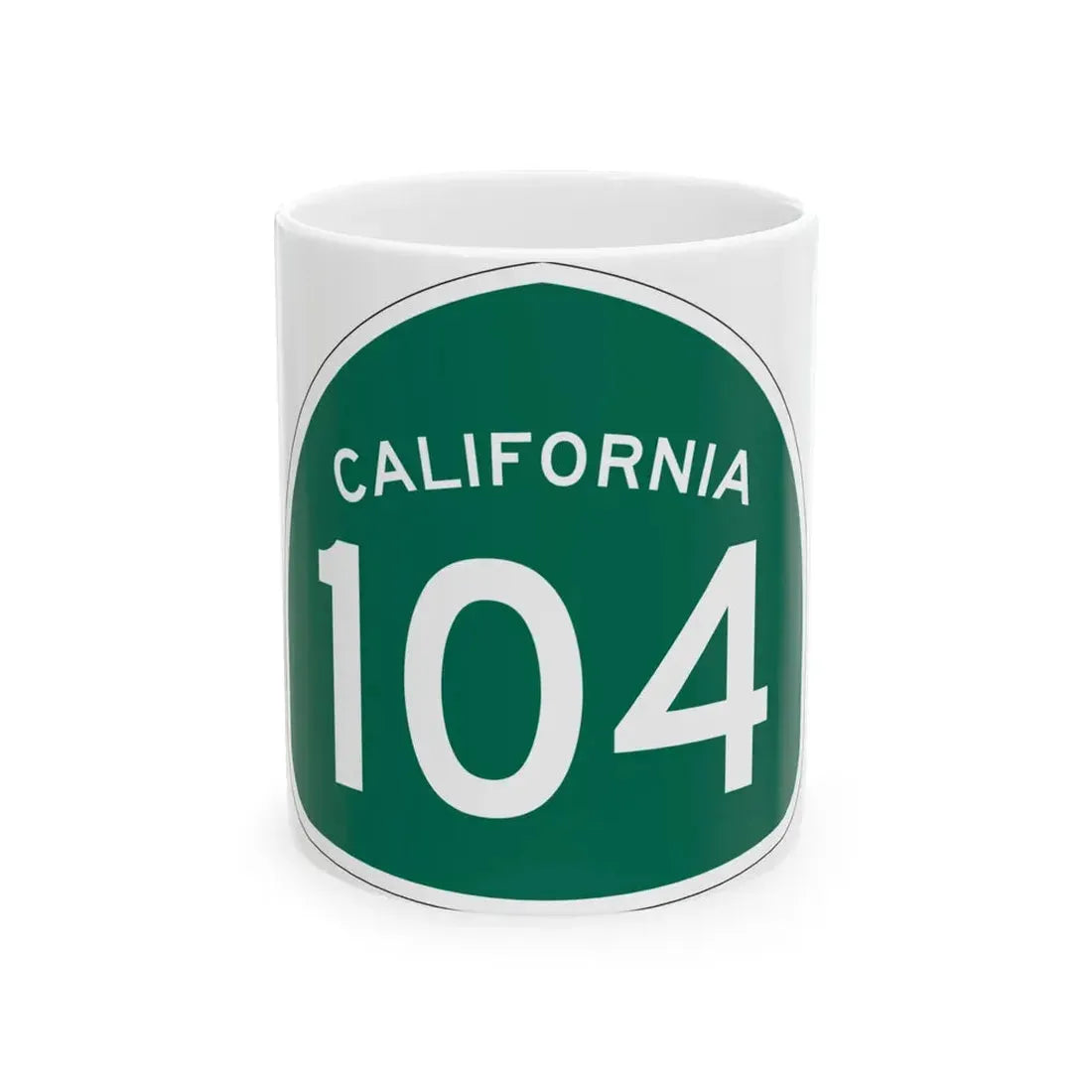 California 104 (California) (Road Sign) White Coffee Mug 11oz - Go Mug Yourself