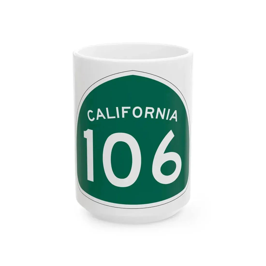 California 106 (California) (Road Sign) White Coffee Mug 15oz - Go Mug Yourself