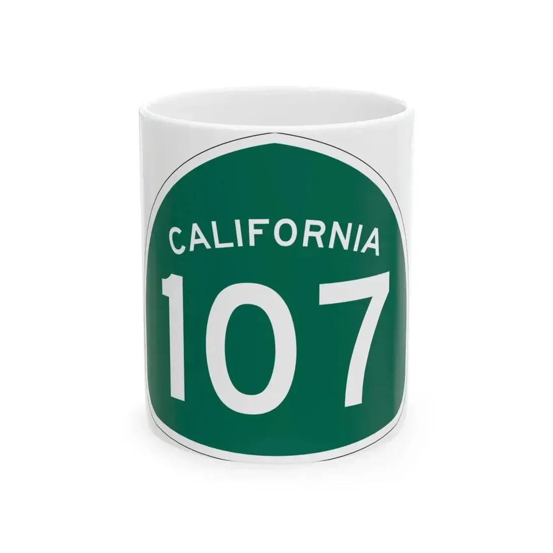California 107 (California) (Road Sign) White Coffee Mug 11oz - Go Mug Yourself