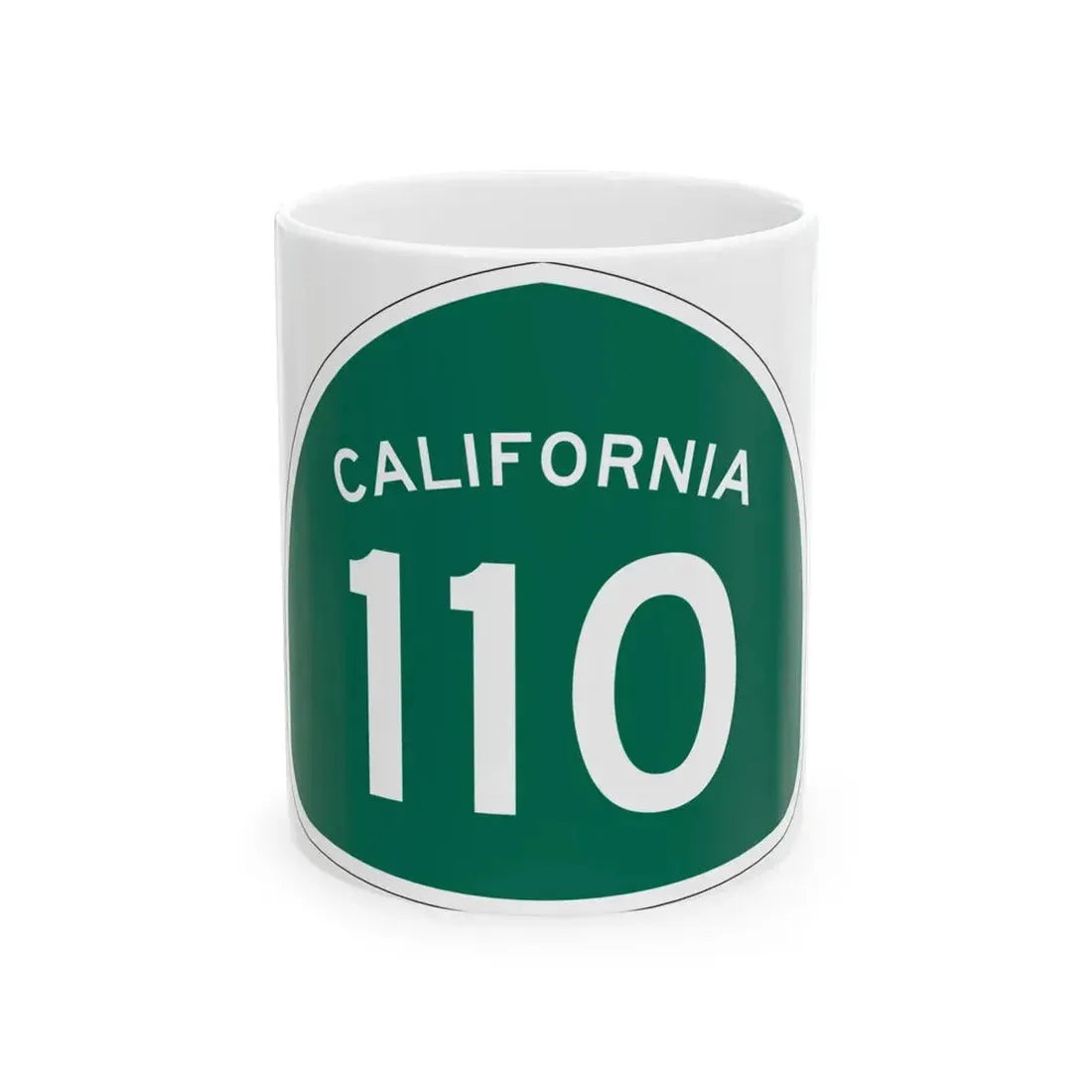 California 110 (California) (Road Sign) White Coffee Mug 11oz - Go Mug Yourself