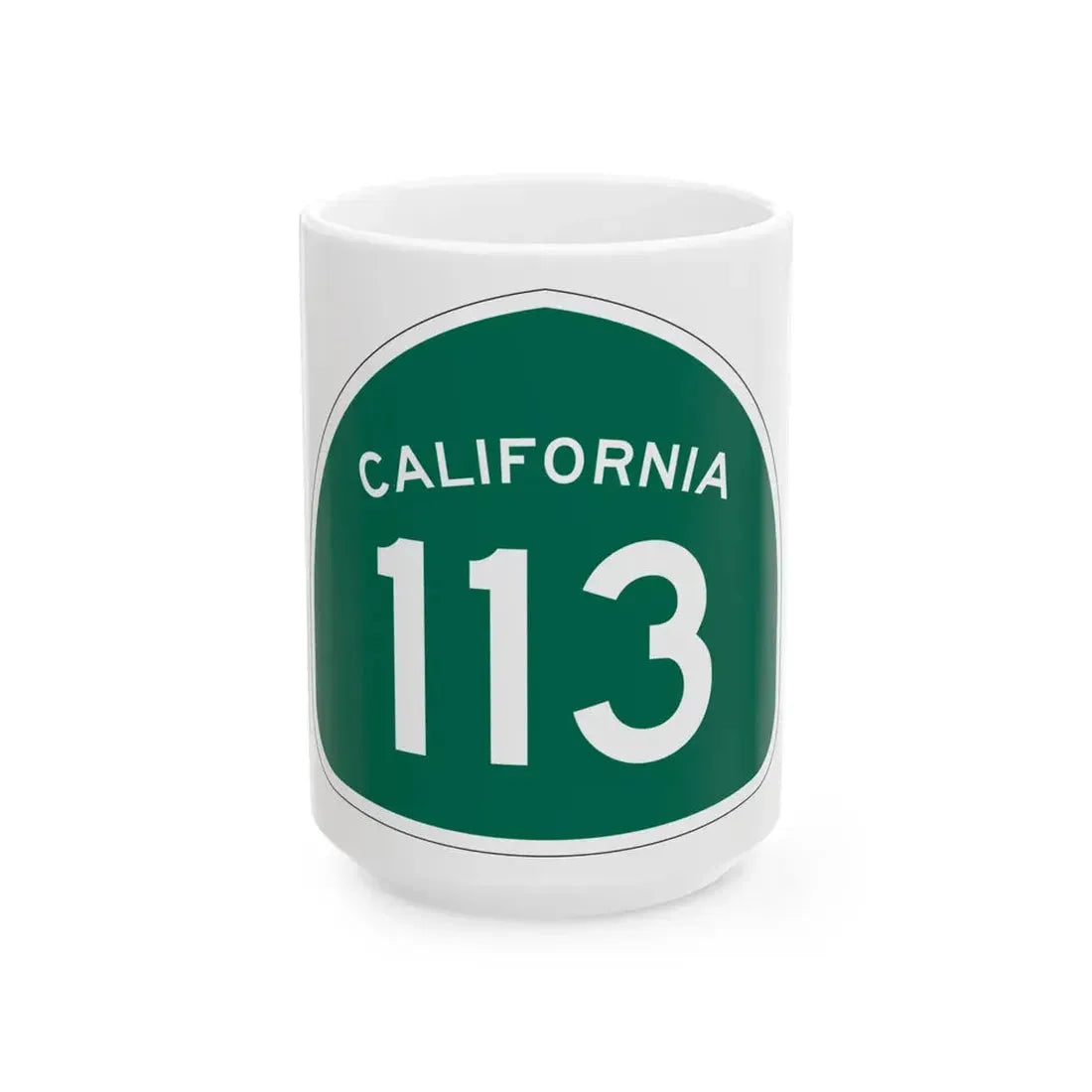 California 113 (California) (Road Sign) White Coffee Mug 15oz - Go Mug Yourself