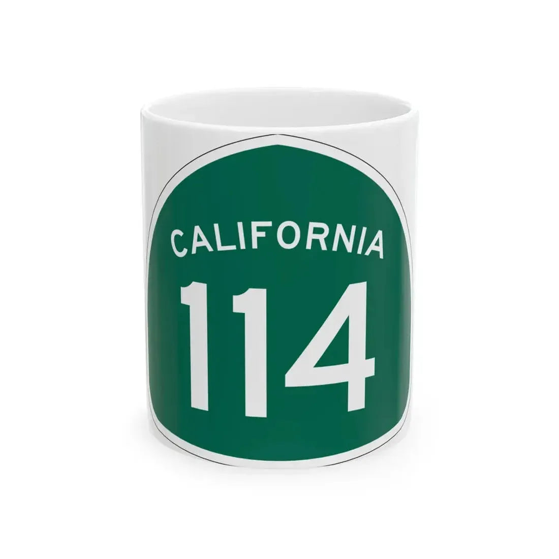 California 114 (California) (Road Sign) White Coffee Mug 11oz - Go Mug Yourself