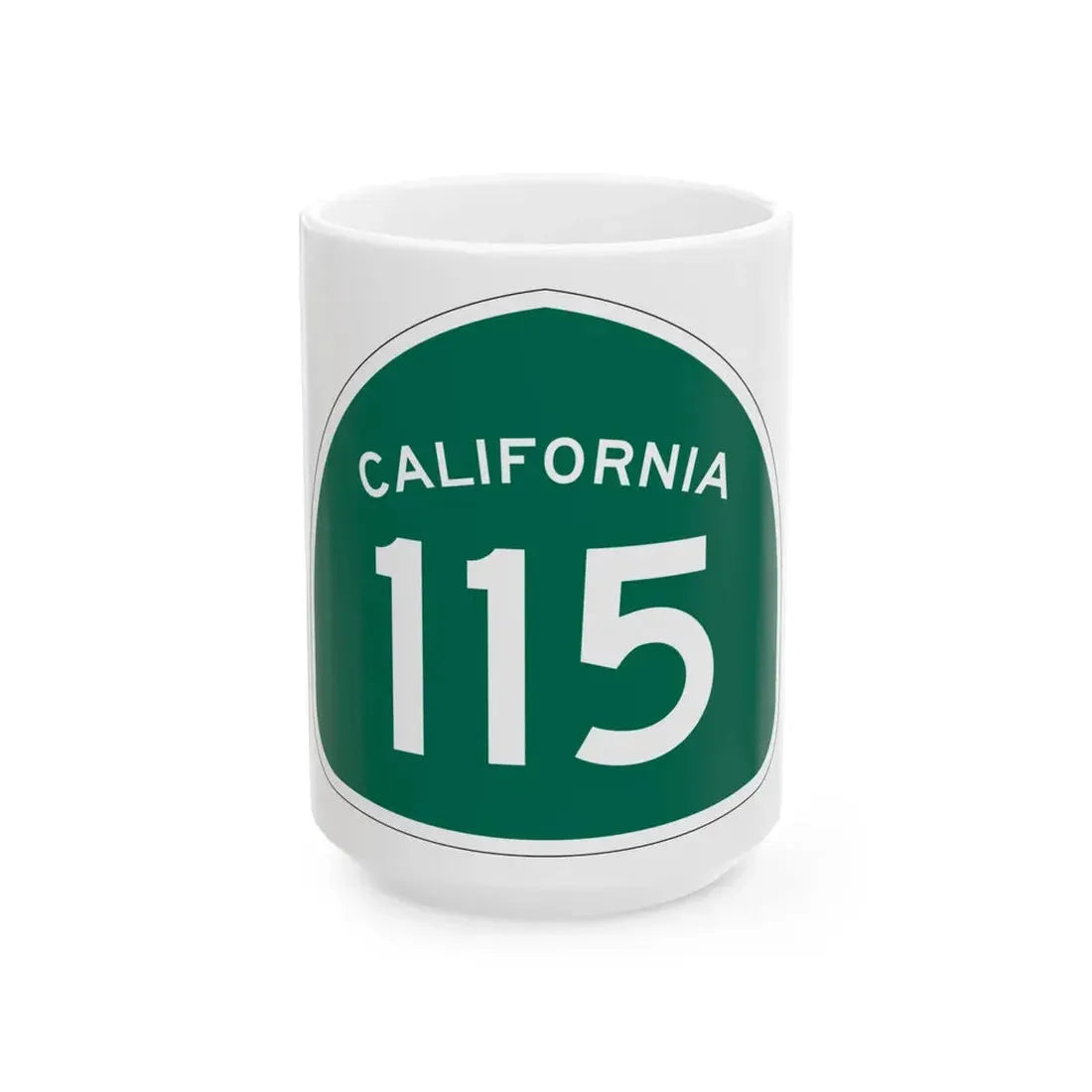 California 115 (California) (Road Sign) White Coffee Mug 15oz - Go Mug Yourself