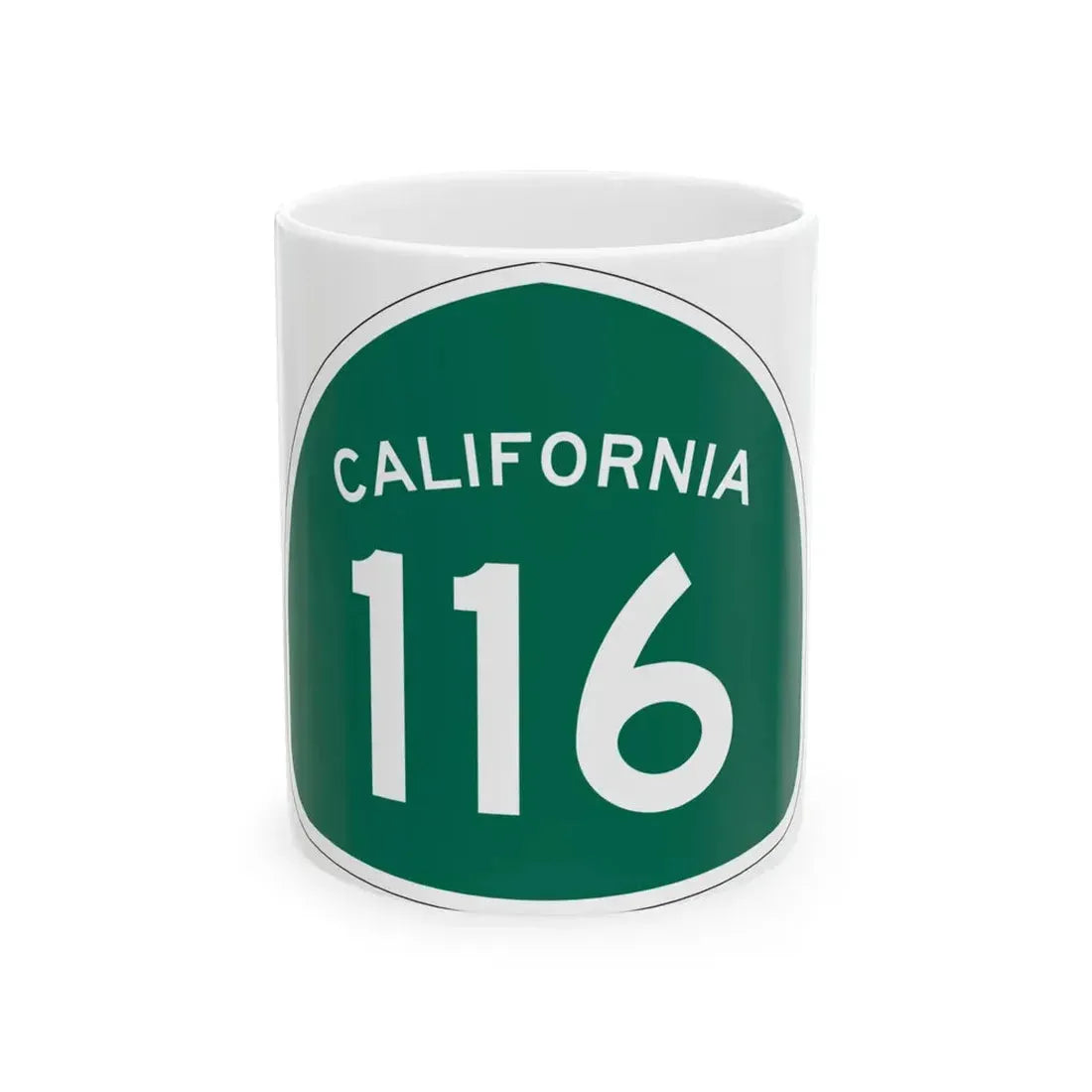 California 116 (California) (Road Sign) White Coffee Mug 11oz - Go Mug Yourself