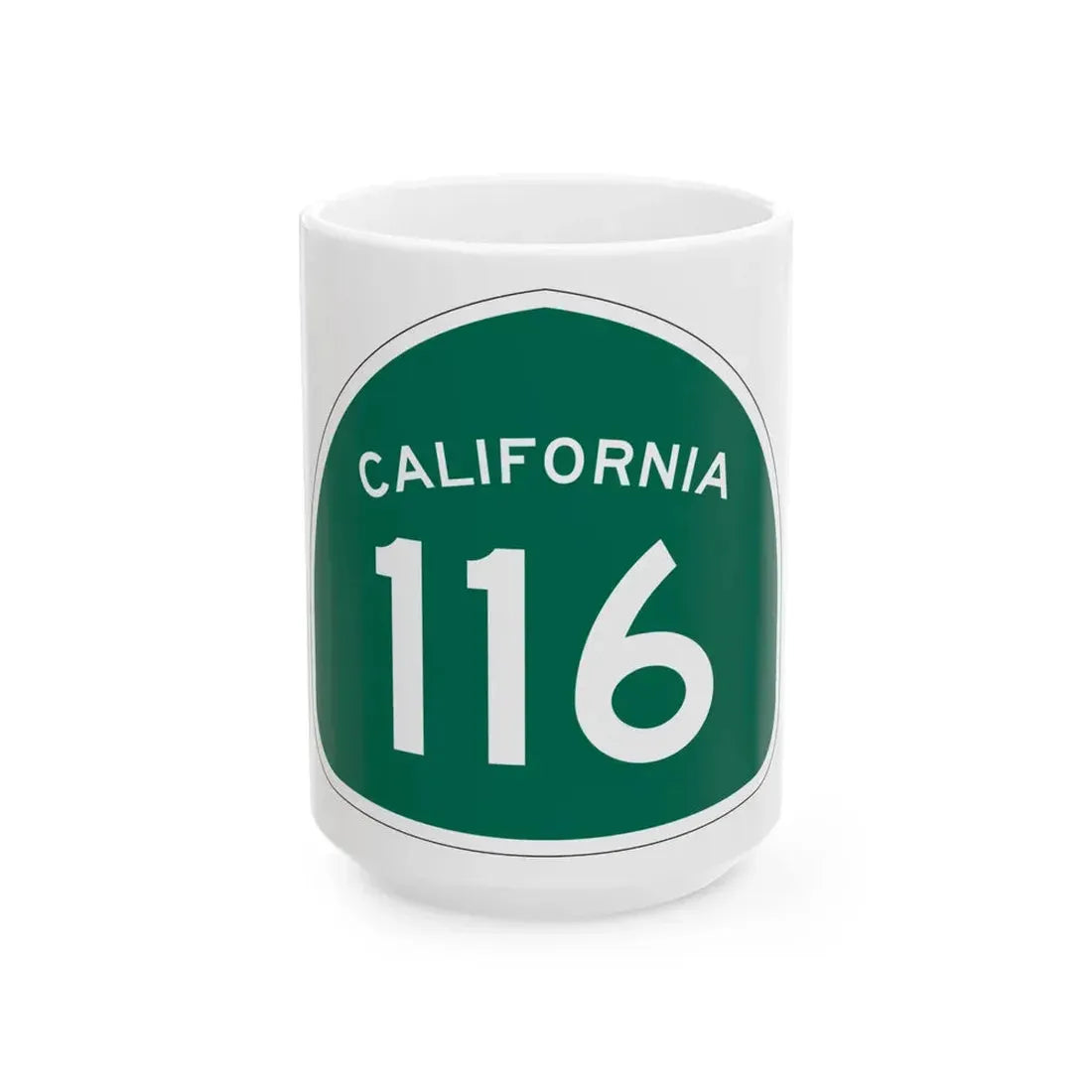 California 116 (California) (Road Sign) White Coffee Mug 15oz - Go Mug Yourself