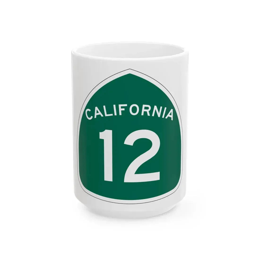California 12 (California) (Road Sign) White Coffee Mug 15oz - Go Mug Yourself
