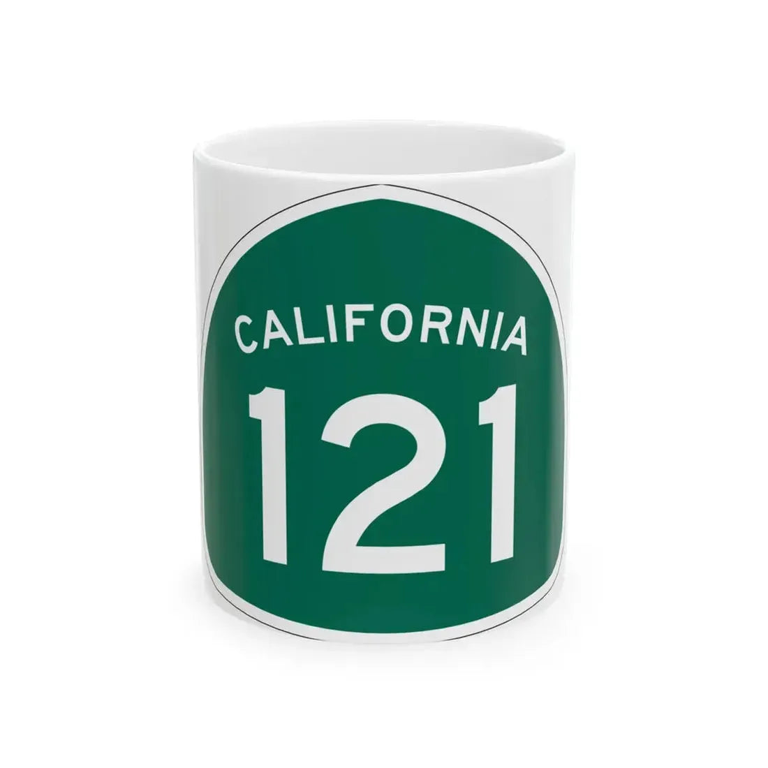 California 121 (California) (Road Sign) White Coffee Mug 11oz - Go Mug Yourself