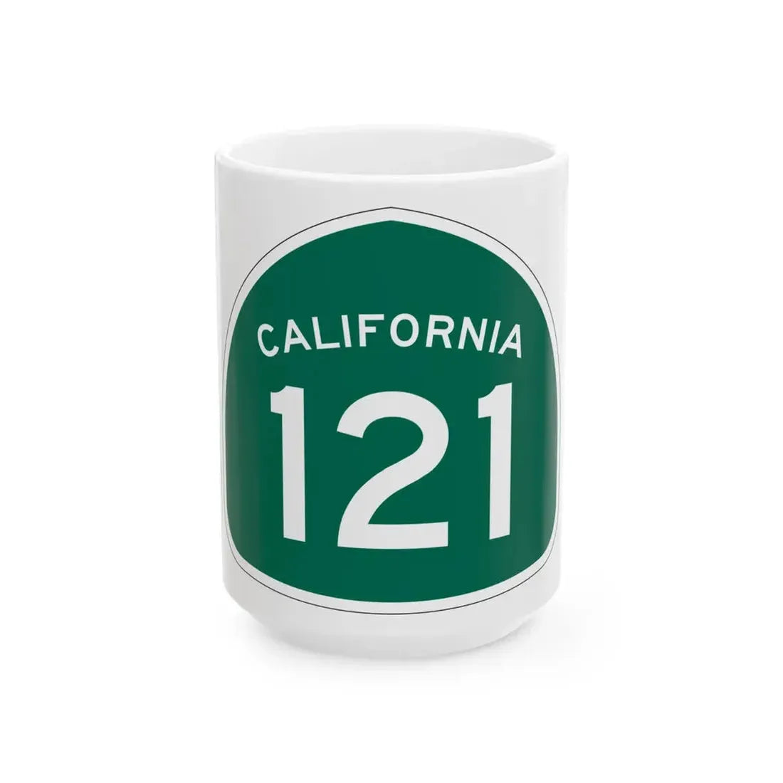 California 121 (California) (Road Sign) White Coffee Mug 15oz - Go Mug Yourself