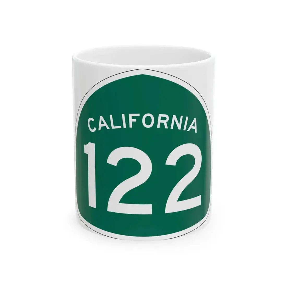 California 122 (California) (Road Sign) White Coffee Mug 11oz - Go Mug Yourself