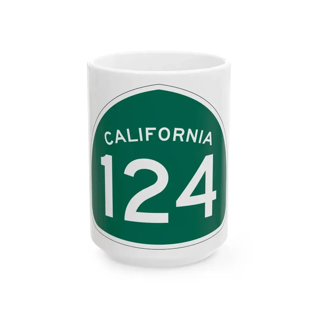California 124 (California) (Road Sign) White Coffee Mug 15oz - Go Mug Yourself