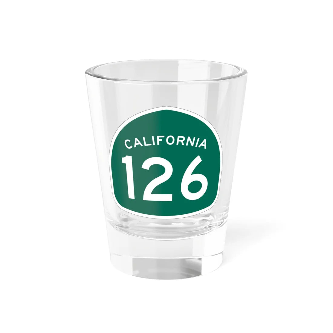 California 126 (California) (Road Sign) Shot Glass 1.5oz 1.5oz - Go Mug Yourself