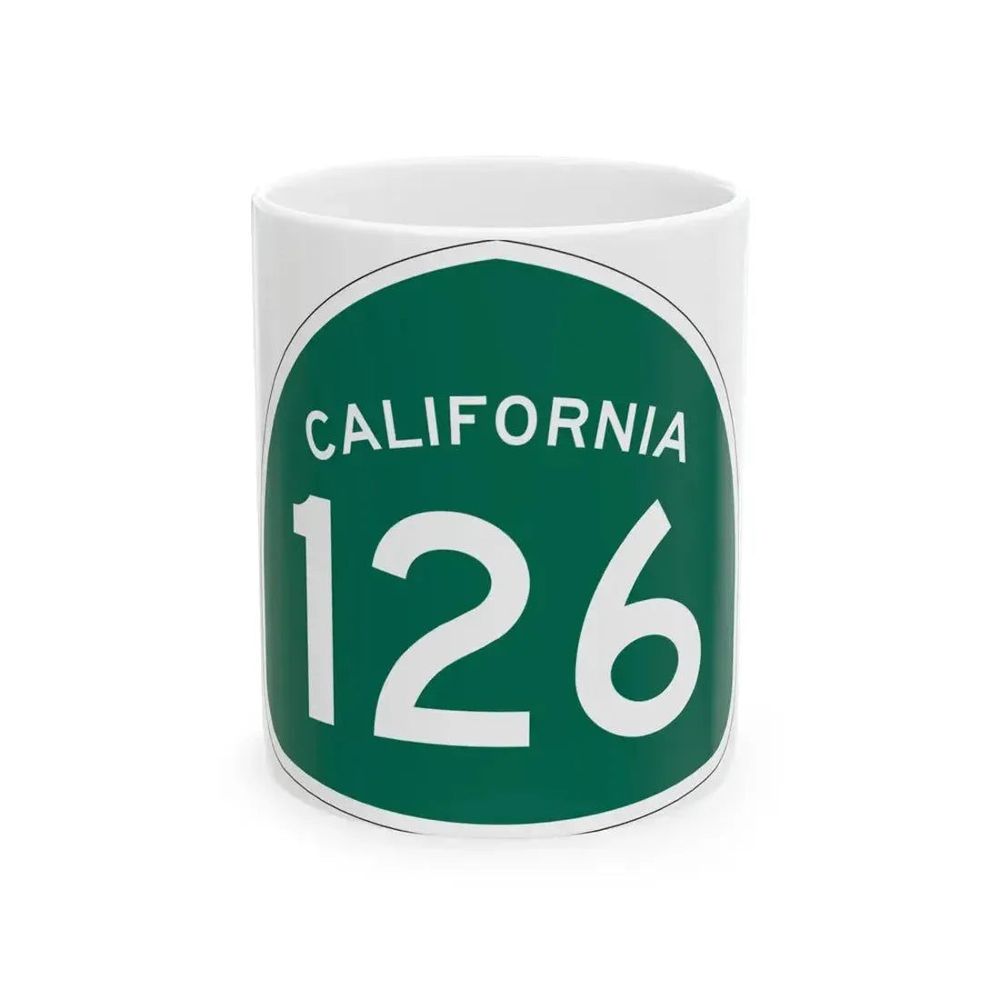 California 126 (California) (Road Sign) White Coffee Mug 11oz - Go Mug Yourself